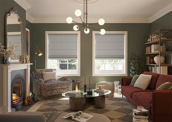 Atina (Blackout), Mottled Grey - Motorised Roman Blind - Image 8